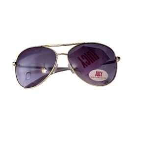 Juicy Couture Aviator Sunglasses Gold Frame Purple Lenses NWT